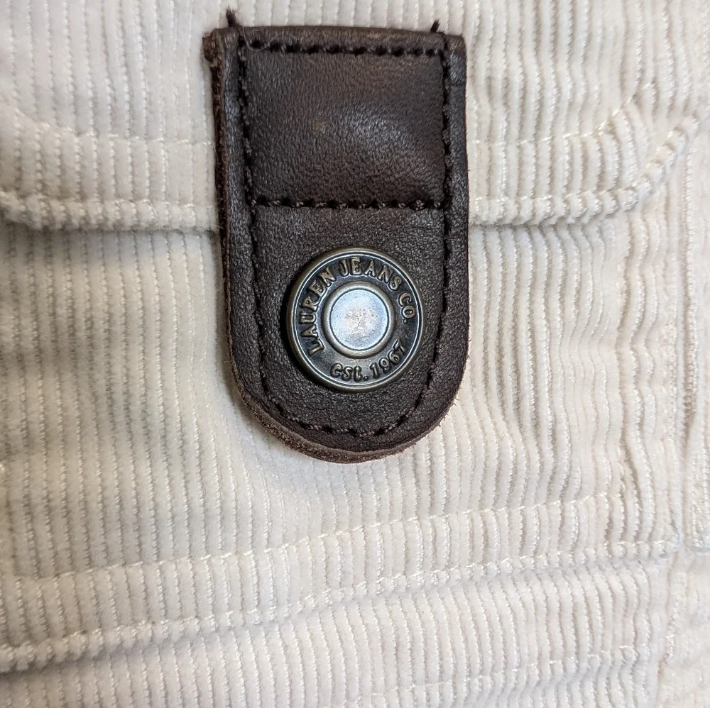 Lauren Ralph Lauren Corduroy Cargo Pants Beige Cream Utility